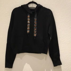 Zara Jeweled Hooded Sweater Sz M
